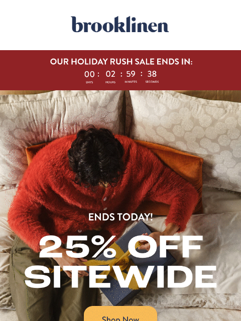 brooklinen newsletter: Sale Ends Today!!!