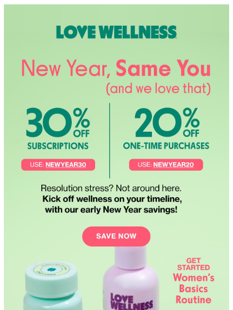 lovewellness newsletter: SURPRISE 🎉 Up to 30% off!