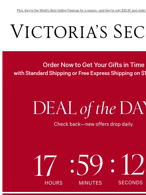 Plus, they're the World's Best-Selling Pajamas for a reason—and they're only $39.95 and under View on browser Victoria's Secret VSCC Available Credit Display images to show real-time