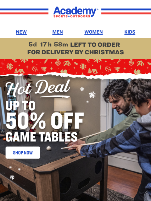 academy newsletter: Up to 50% OFF Game Tables + Ride-Ons