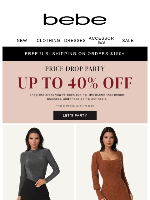 bebe newsletter: Up To 40% Off | Your Closet Deserves A Night Out �...