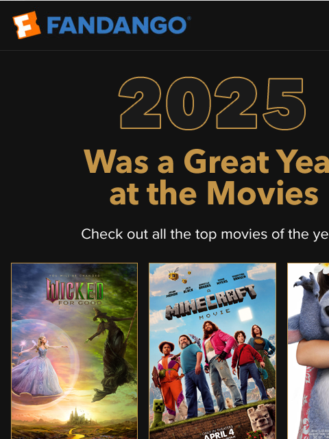 fandango newsletter: 2025 at the Movies