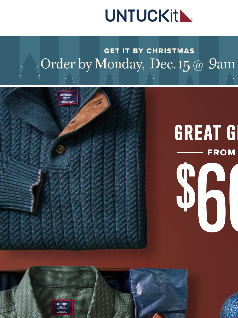 untuckit newsletter: The Perfect Gifts For Him: Up To 40% Off Sitewide