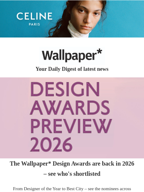 futureplc newsletter: Wallpaper* Design Awards shortlist