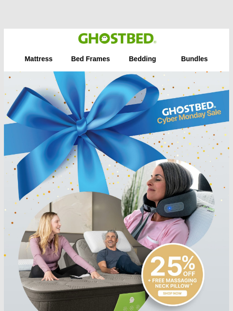 ghostbed newsletter: Cyber Monday ENDS TONIGHT!!!!!!!!!!!!