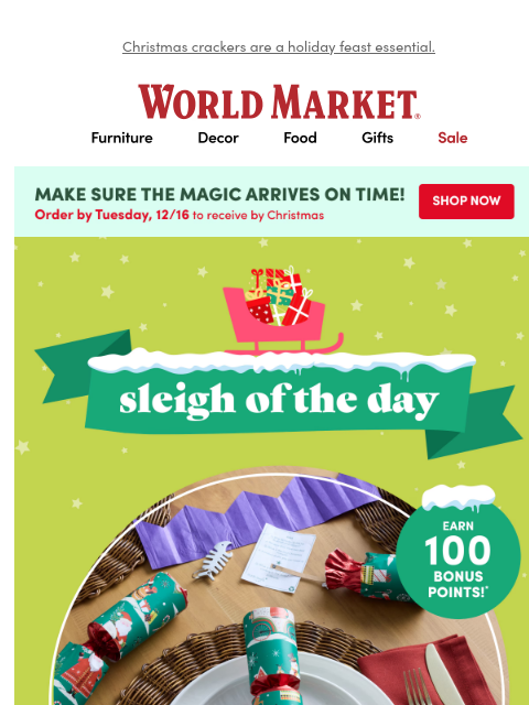 emailworldmarket newsletter: ✨🎄 🎉 10% Off Christmas Crackers & more with Stor...