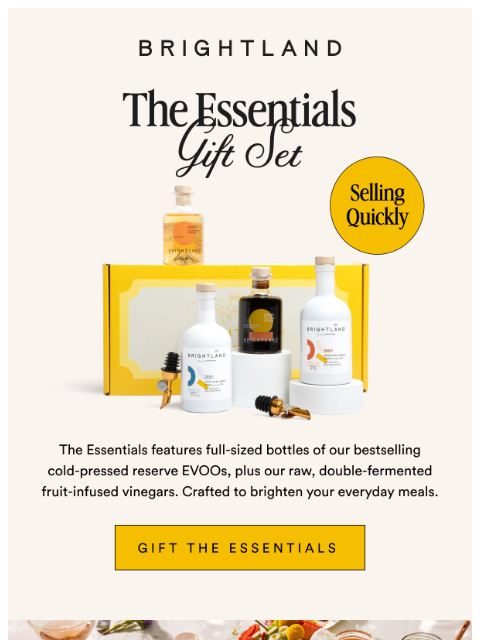 brightland newsletter: Low Stock! The Essentials Gift Set 🥖