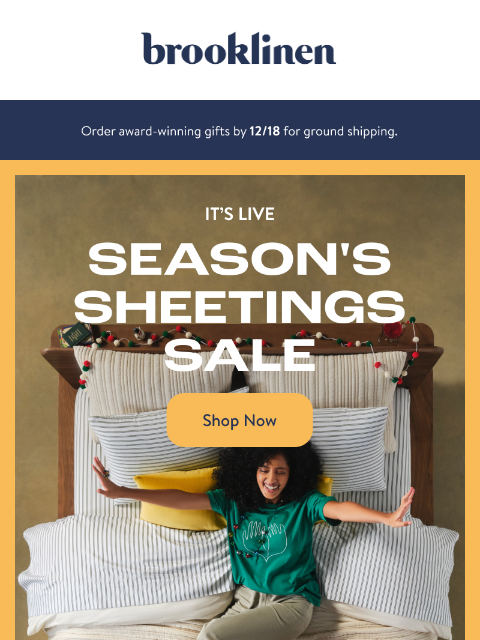 brooklinen newsletter: Did you hear? We're SALE-ING