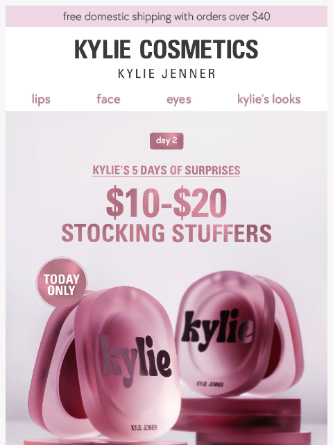 kyliecosmetics newsletter: day 2 surprise: $10-$20 stocking stuffers 🧦 🎁