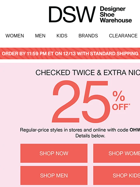 dsw newsletter: New obsession: these brands + 25% OFF