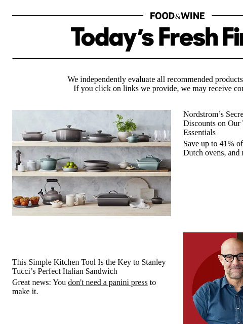 foodandwine newsletter: This Tool Is the Key to Stanley Tucci's Perfect Sa...