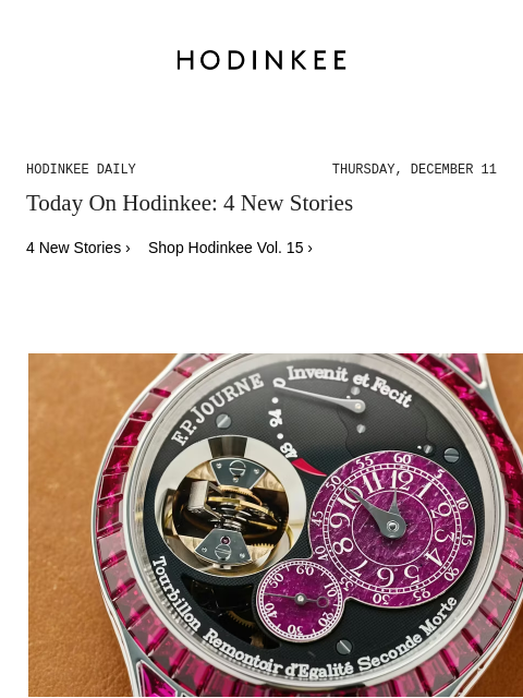 hodinkee newsletter: Hodinkee Daily | 12/11/2025