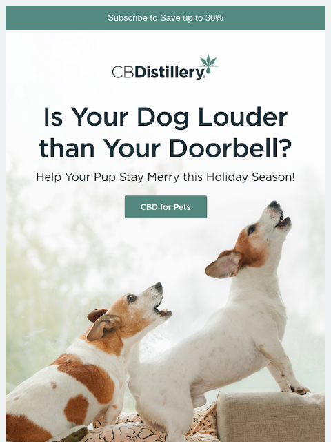 thecbdistillery newsletter: Ding Dong! [Dog Barks]