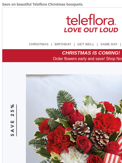 teleflora newsletter: Warm Hearts This Season ☕ 25% Off