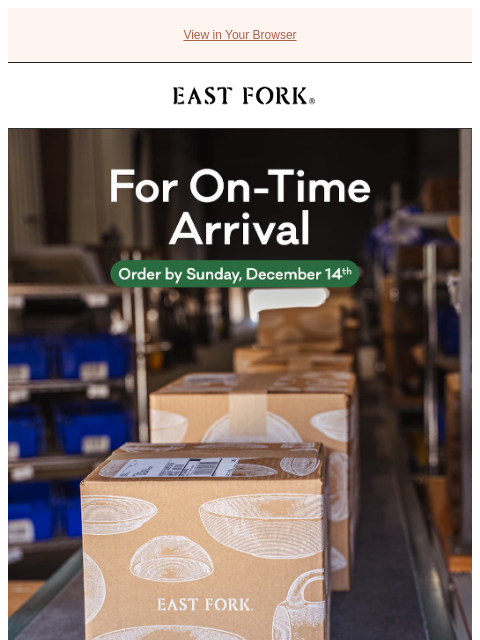 eastfork newsletter: Last minute gifts, on-time arrival
