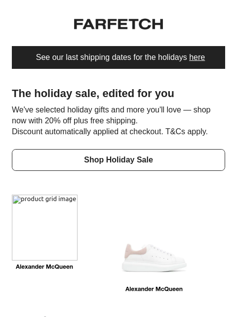 farfetch newsletter: 20% off your edit