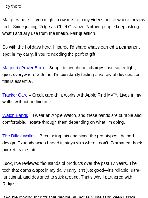 ridge newsletter: If it was up to me…