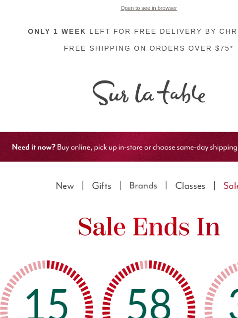 surlatable newsletter: Clock's ticking! Flash Sale: Gifts That Wow ends t...
