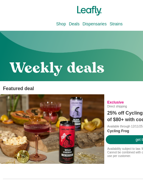 leafly newsletter: Your weekly deals are here 🍃