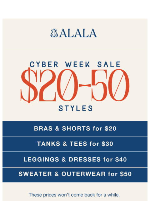 alalastyle newsletter: So Many Styles $20–$50