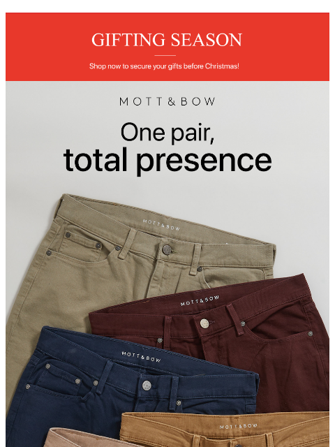 mottandbow newsletter: One pair that upgrades everything.