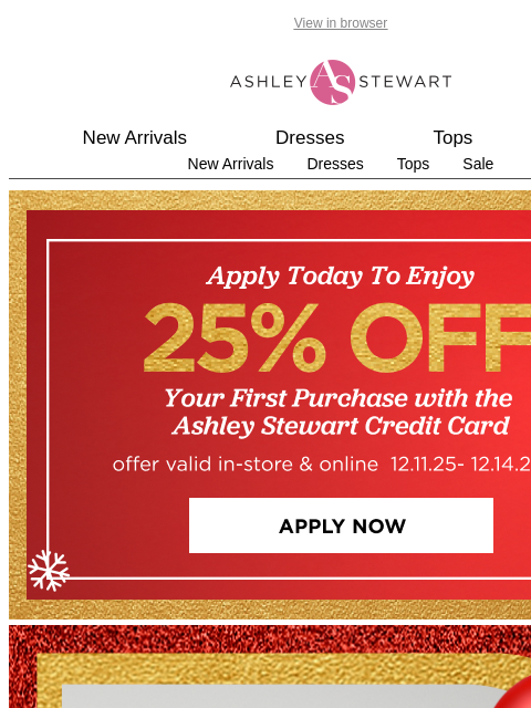 ashleystewart newsletter: Friends + Family! Get 50% off in-stores and online...