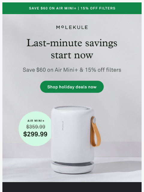 molekule newsletter: 🔥 Price Drop Alert: Air Mini+ & filters are on sa...