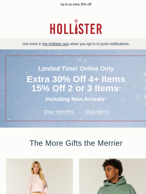 hollisterco newsletter: New arrivals & more on sale 🤩