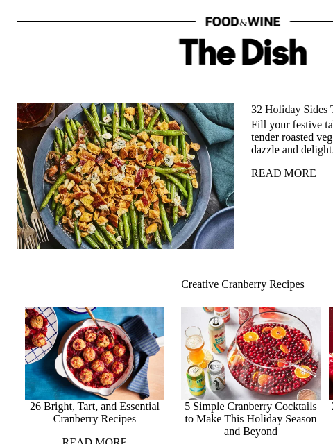 foodandwine newsletter: 32 Holiday Sides That Steal the Show