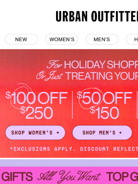 urbanoutfitters newsletter: top gifts they’ll love 🫶