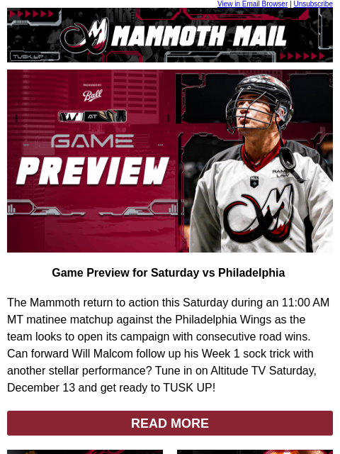 thecoloradomammoth newsletter: 🦣Set Your Alarm. The Mammoth Are Back.