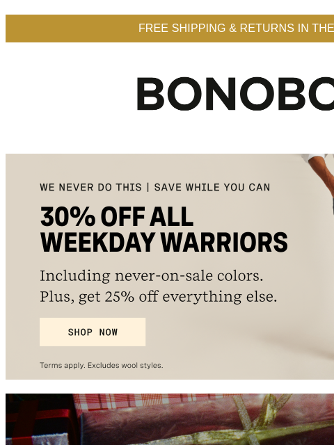 bonobos newsletter: Want Up to 70% Off?
