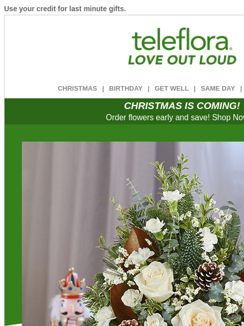 teleflora newsletter: ENDING SOON! Use Your [$15.19] Credit Now