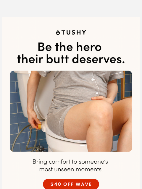 hellotushy newsletter: Up to 20% off a holiday bathroom hero