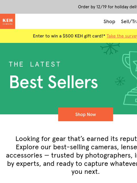 keh newsletter: Gift the gear everyone’s loving 🎁