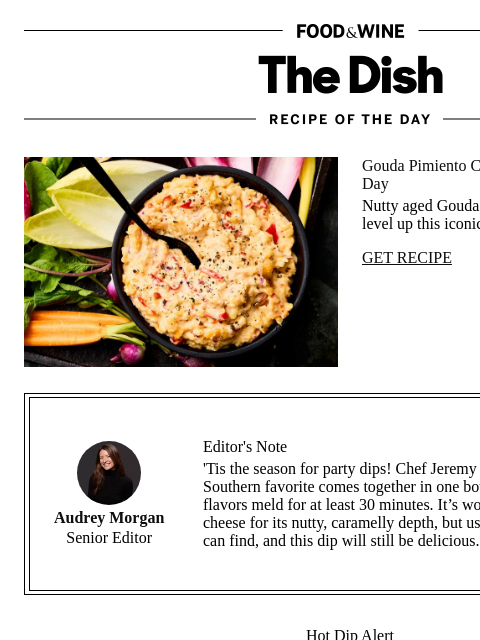 foodandwine newsletter: Gouda Pimiento Cheese Dip