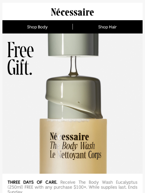 necessaire newsletter: Free Gift: The Body Wash Eucalyptus