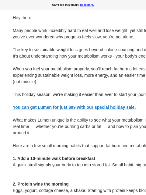 lumen newsletter: Holiday sale: Priced down to $99