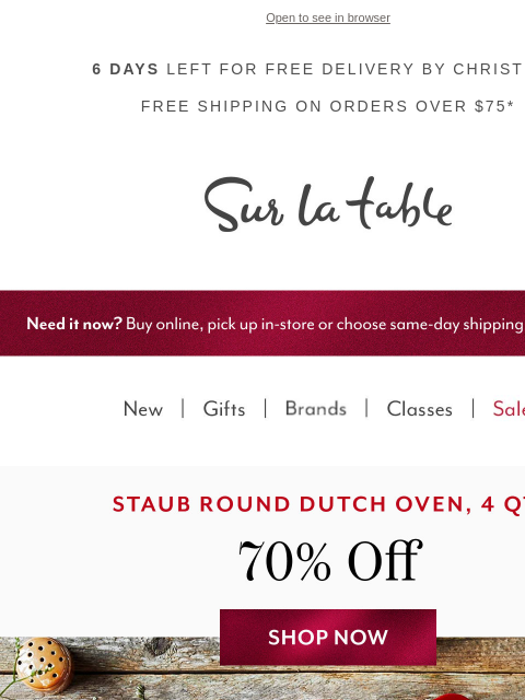 surlatable newsletter: Staub up to 70% off is back for a limited time!