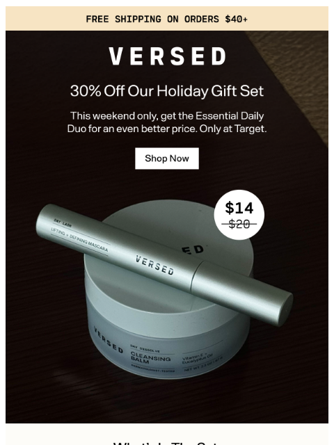 versedskin newsletter: 30% Off Our Target Holiday Giftset