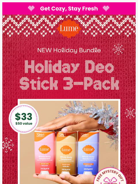 lumedeodorant newsletter: ⭐ NEW holiday bundle coming in hot!
