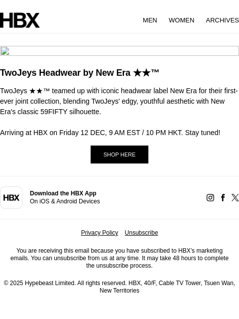 hbx newsletter: TwoJeys Headwear by New Era ★★™
