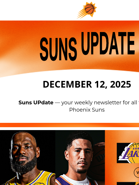 suns newsletter: Suns UPdate: New Game Added! See Suns vs. Lakers T...
