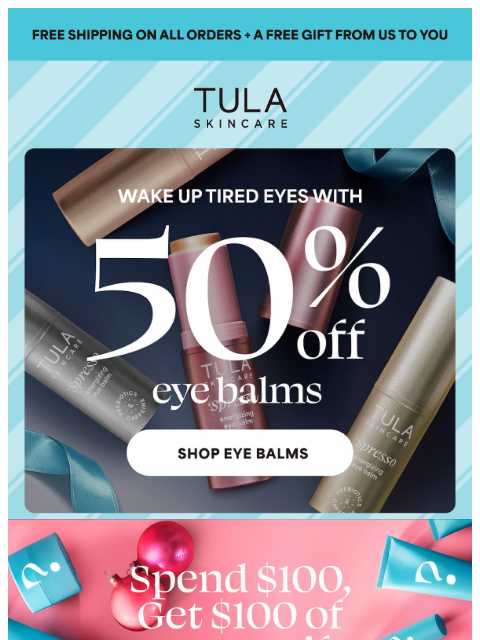 tula newsletter: Flash deal: Eye balms are BOGO free