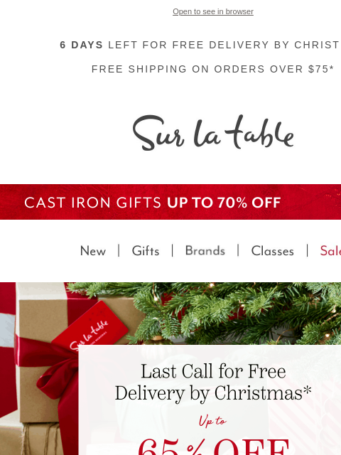 surlatable newsletter: Last Call for Christmas ➝ Up to 65% OFF!