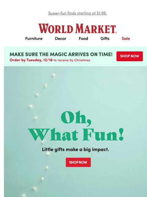 emailworldmarket newsletter: Stocking Stuffer Central 🍬🍫💝