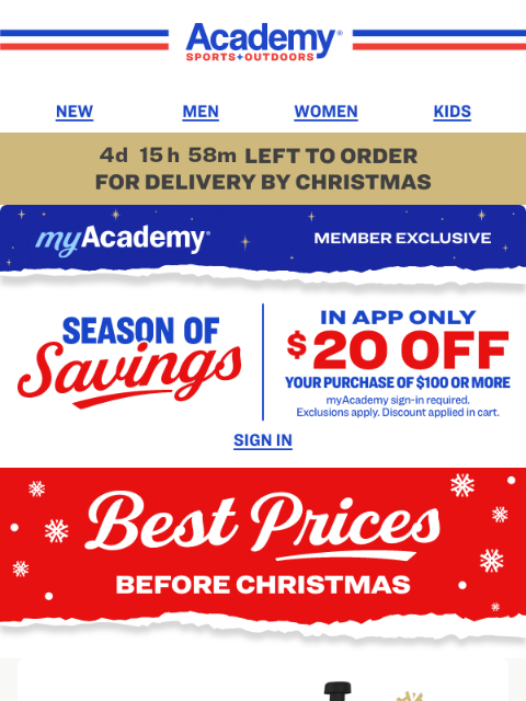 academy newsletter: Best Prices Before Christmas! Grills🔥