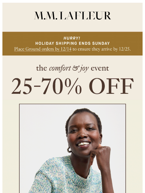mmlafleur newsletter: This Weekend: Cozy Up to 25-70% Off