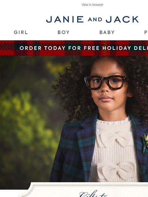 janieandjack newsletter: Free holiday delivery + 20% off all your favorites