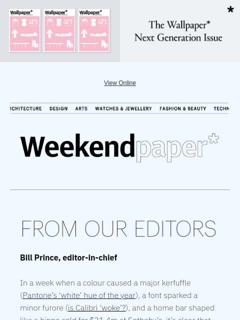 futureplc newsletter: Weekendpaper* | Design Awards 2026 preview